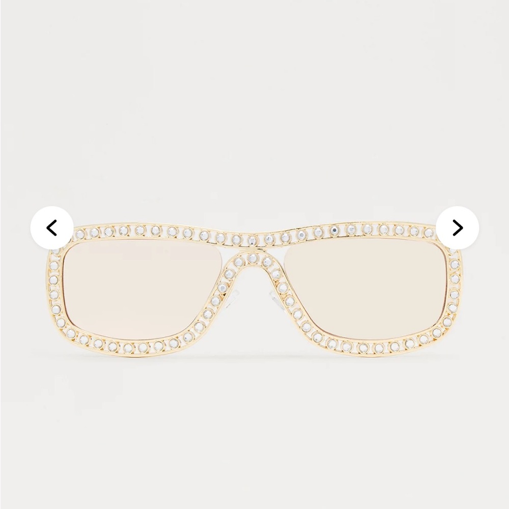 Gold Oversized Shield Sunglasses with Luxurious Design